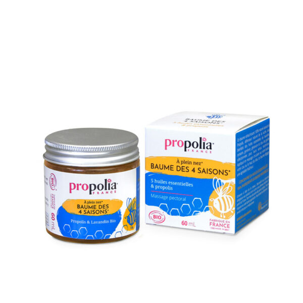 Baume des 4 saisons certifié Bio Propolis, Lavandin et Romarin