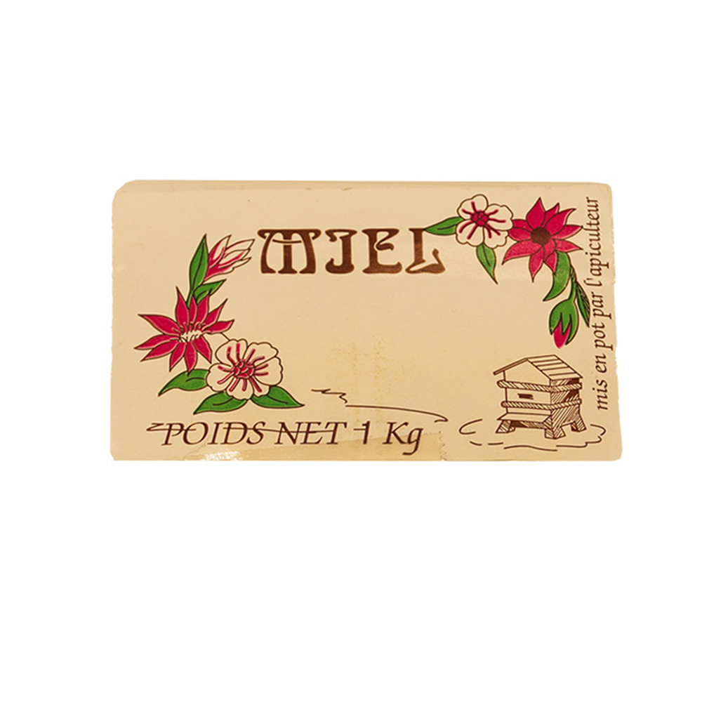 100 étiquettes pour miel 1kg 8x5cm
