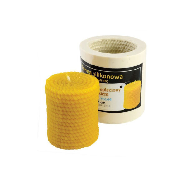 Moule en silicone pour bougie en forme de cylindre roulé gaufré