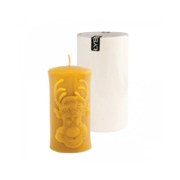 Moule en silicone pour bougie en forme de cylindre avec renne