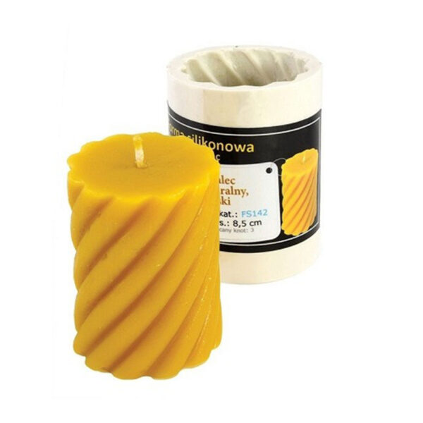 Moule en silicone pour bougie en forme de cylindre torsadé modèle bas