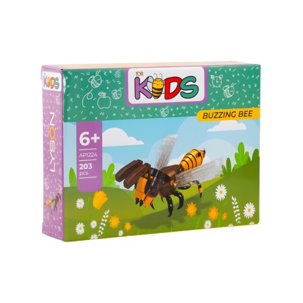 Kit abeille à construire en 203 pièces pour enfants dès 6 ans, jouet éducatif sur l’apiculture.