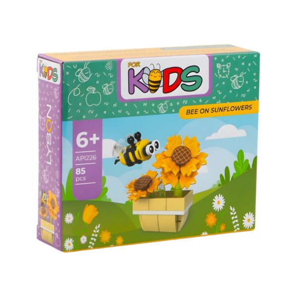 Kit Bee on Sunflowers à construire, 85 pièces dès 6 ans, jouet éducatif apiculture pour enfants.