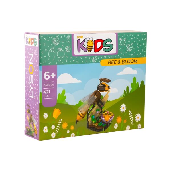 Kit Bee & Bloom à construire, 421 pièces pour enfants dès 6 ans, jouet éducatif sur l’apiculture.