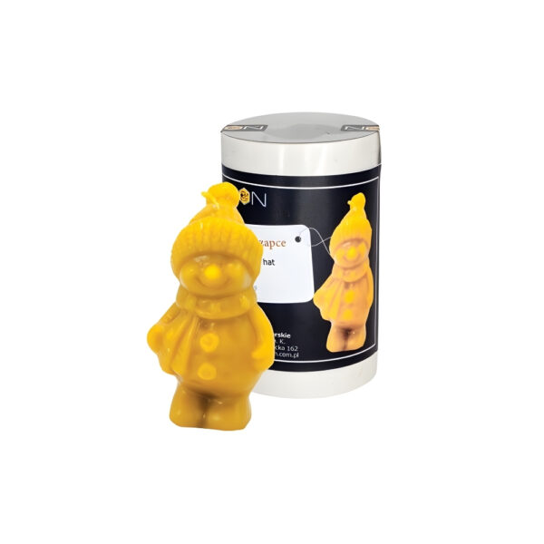 Moule en silicone pour bougie bonhomme de neige avec bonnet (H: 9,5 cm)