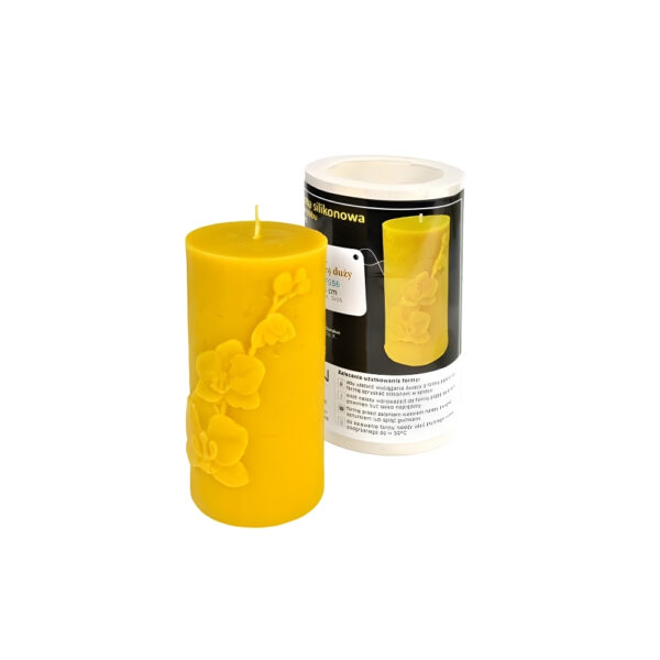 Moule en silicone pour bougie cylindre orchidée 1 (H: 13 cm)
