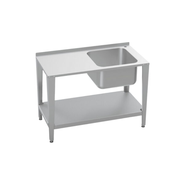 Table LYSON avec étagére basse et évier L 1200 mm